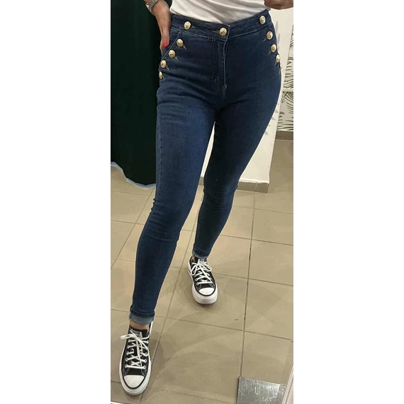 Gombdíszes farmer (kék - 26)